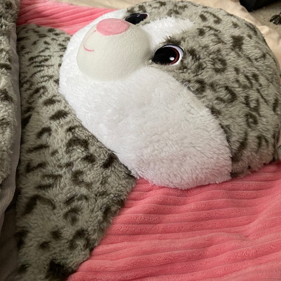 Hugfun Slumber Bag Leopard Kitty Cat Sleeping Bag Child Kids Pink Gray - Picture 7 of 16